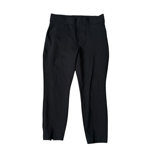 Spanx Pants Women's Black Pull On Crop Skinny Ponte Faux Pockets Slits size M - Picture 1 of 6